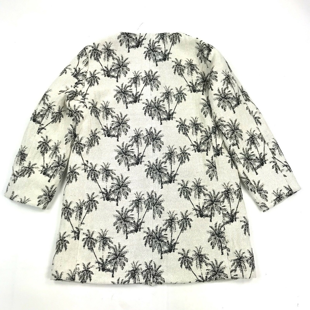 Zara Basic Collection Jacquard Coat Jacket Sz L - Picture 3 of 6